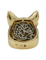 Кольцо из лимонного золота c эмалью