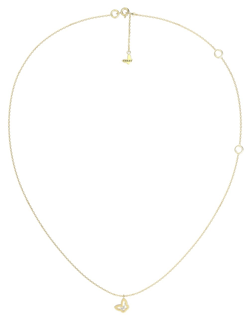 Колье из лимонного золота c перламутром