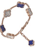 Браслет из золота c лазуритом и перламутром