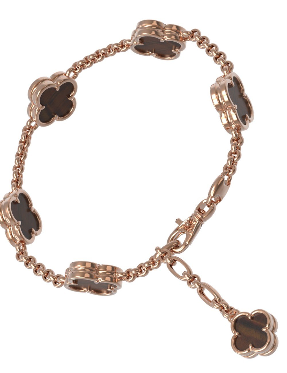 Браслет из золота c тигровым глазом