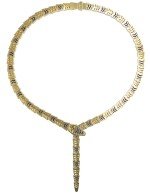 Колье из лимонного золота c бриллиантами и лазуритом