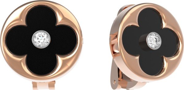 Серьги из золота c бриллиантами и ониксом