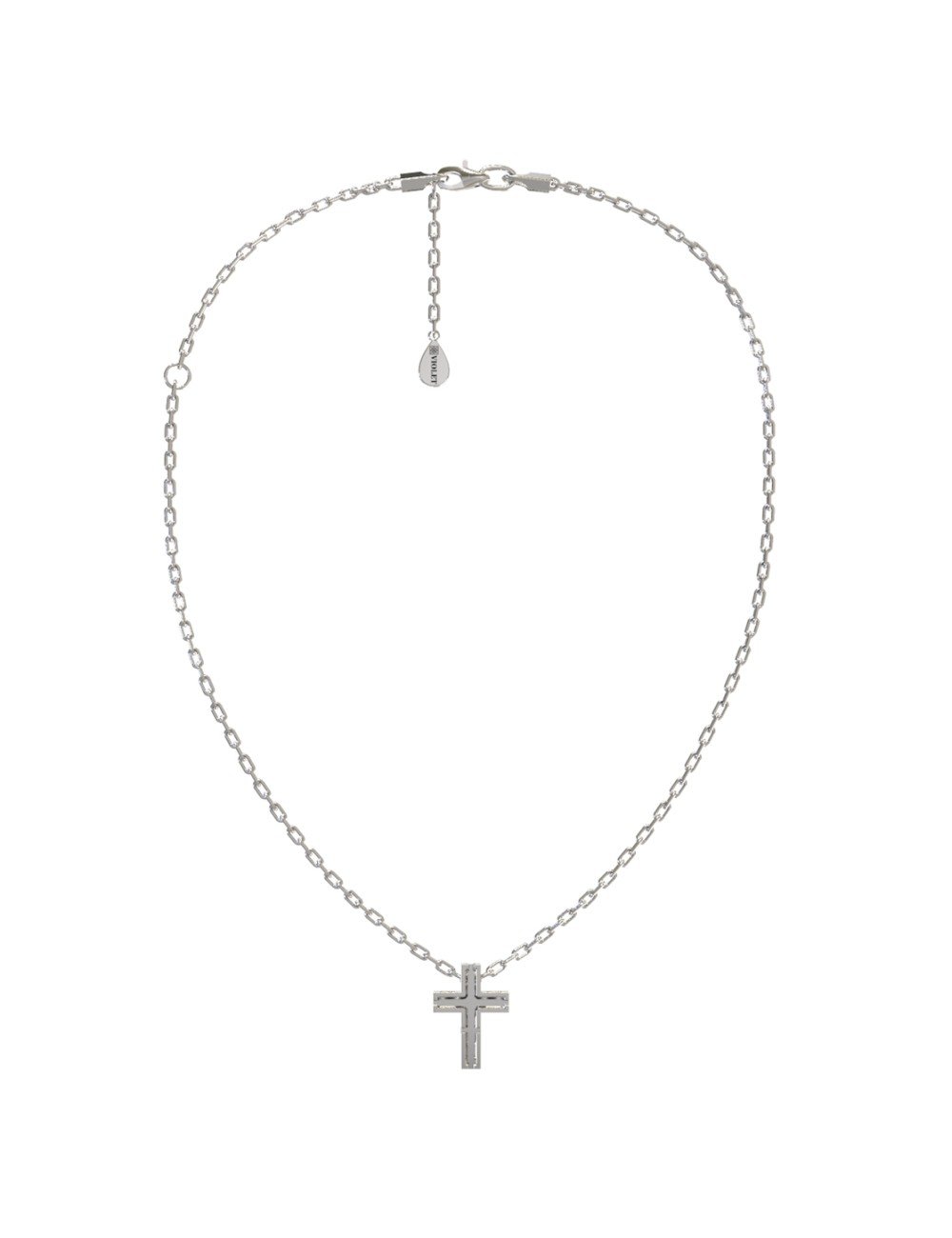 Крест из белого золота c бриллиантами