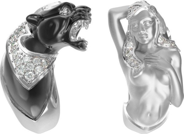 Серьги из белого золота c фианитом