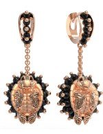 Серьги из золота c эмалью и ониксом