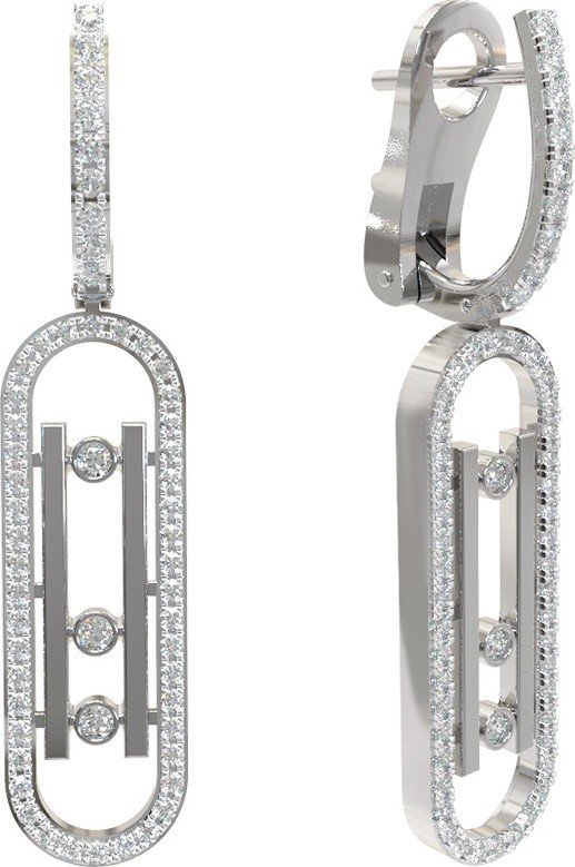 Серьги из белого золота c бриллиантами