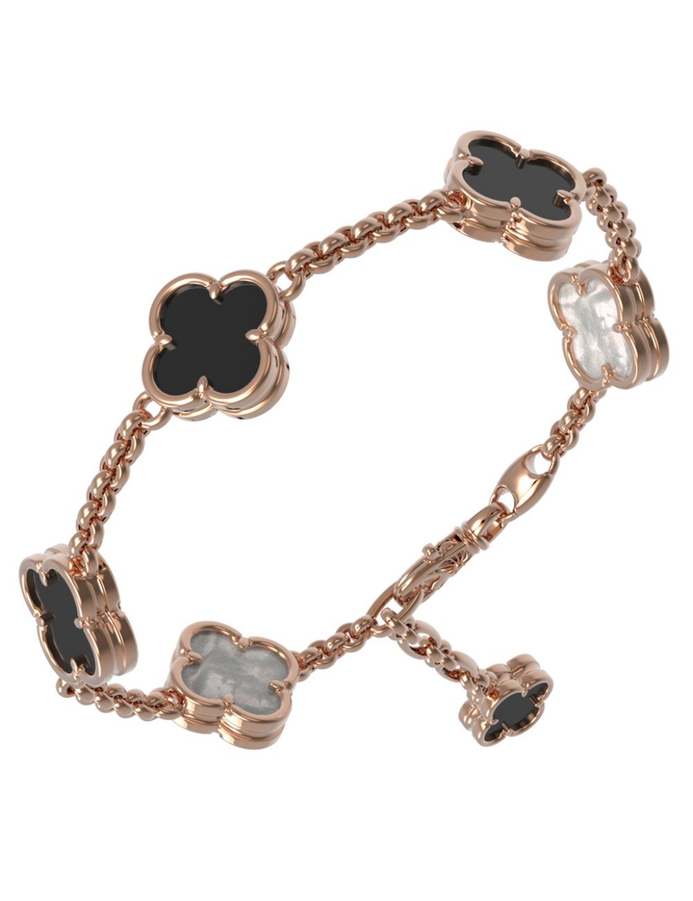 Браслет из золота c ониксом и перламутром