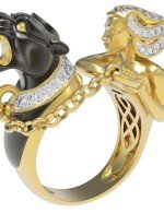 Кольцо из лимонного золота c фианитом