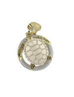 Подвеска из лимонного золота c эмалью и бивнем мамонта