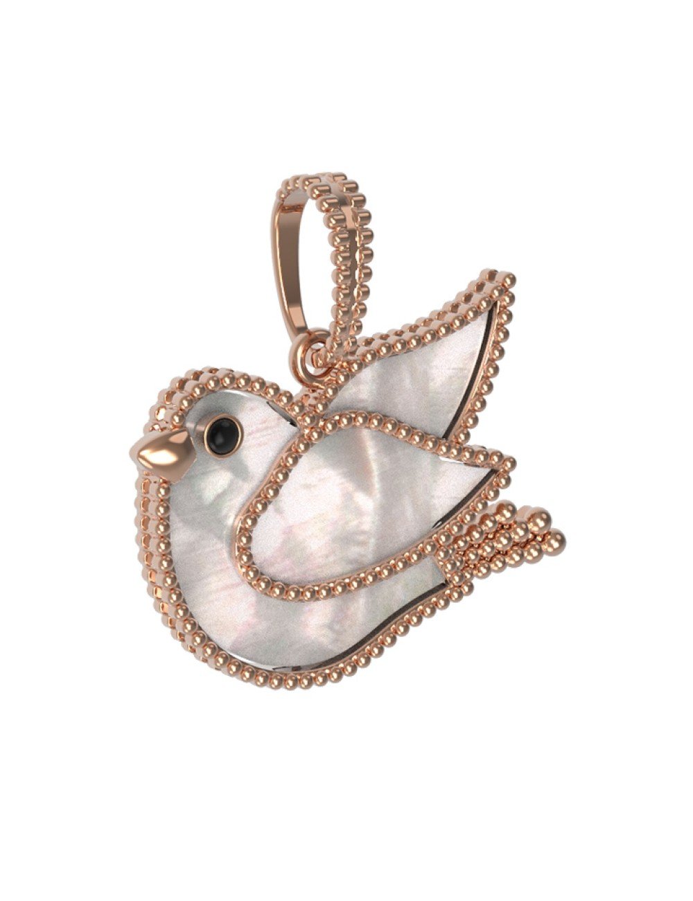 Подвеска из золота c эмалью и перламутром