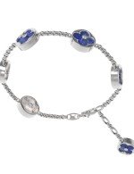 Браслет из белого золота c бриллиантами, лазуритом и перламутром