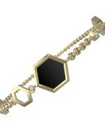 Браслет из лимонного золота c бриллиантами, ониксом и перламутром