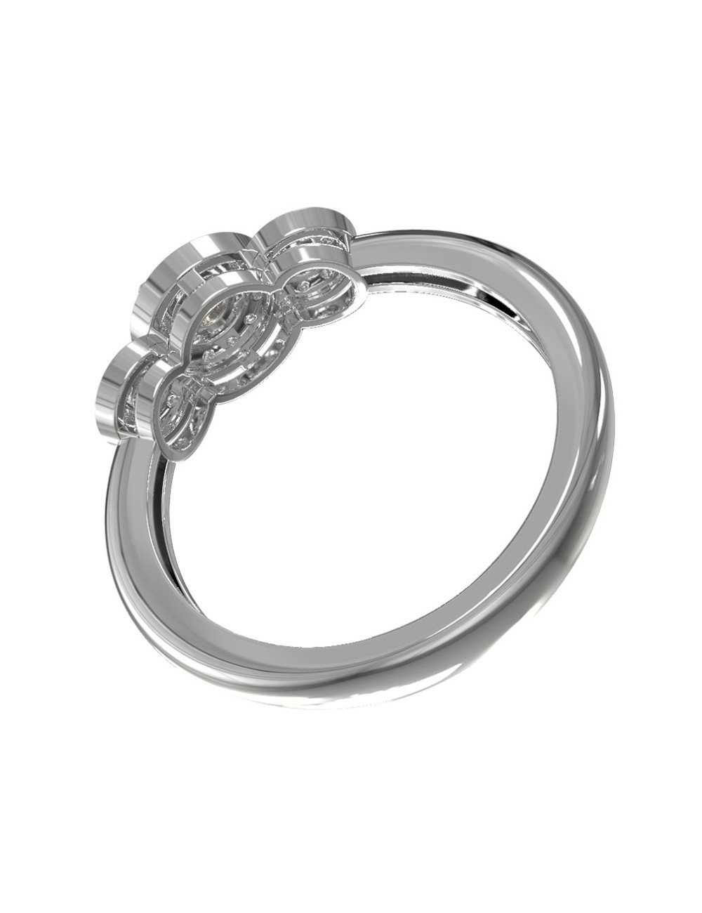 Кольцо из белого золота c бриллиантами и сапфиром