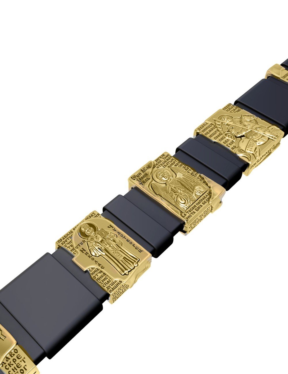 Браслет из лимонного золота c кожаным шнурком