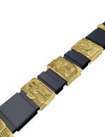 Браслет из лимонного золота c кожаным шнурком