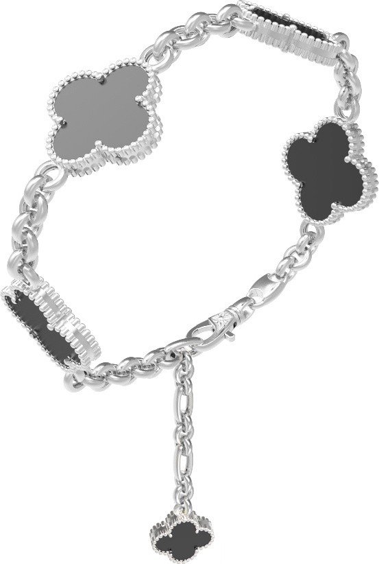 Браслет из белого золота c ониксом