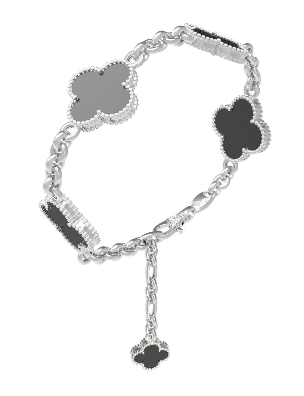 Браслет из белого золота c ониксом