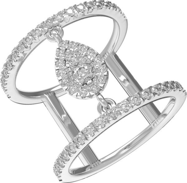 Кольцо из белого золота c бриллиантами