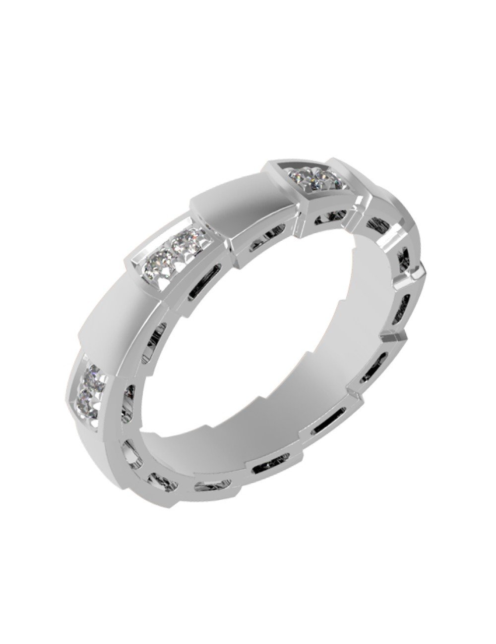 Кольцо из белого золота c бриллиантами