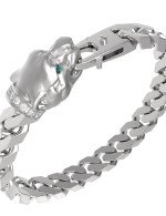 Браслет из белого золота c бриллиантами и изумрудом