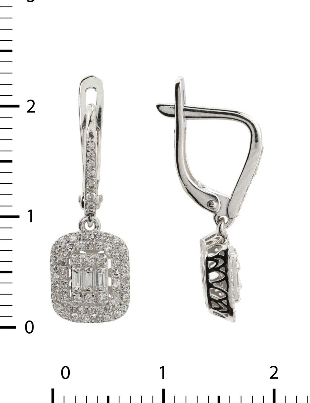 Серьги из белого золота c бриллиантами