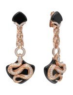 Серьги из золота c бриллиантами и ониксом