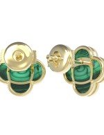 Серьги из лимонного золота c малахитом