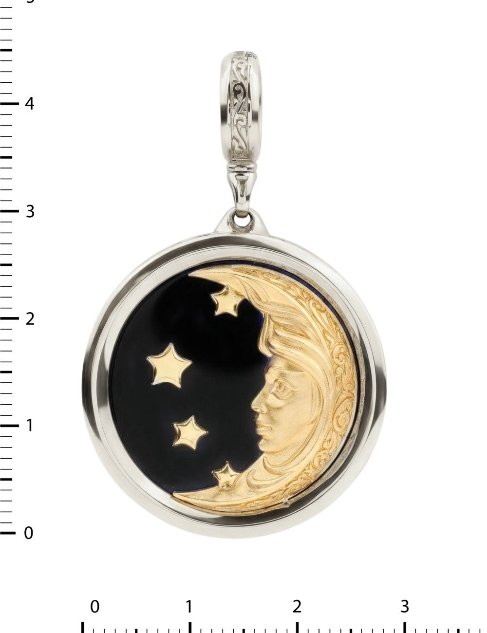 Подвеска из белого золота c ониксом и перламутром