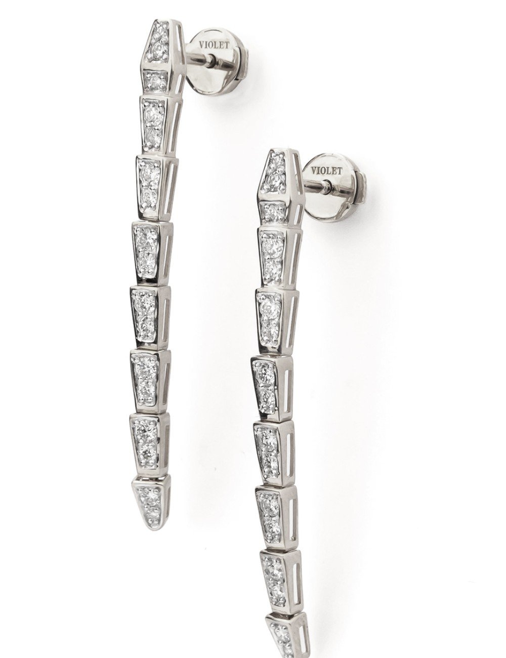 Серьги из белого золота c бриллиантами