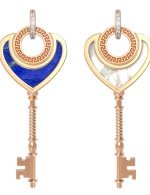 Подвеска из золота c фианитом, лазуритом и перламутром