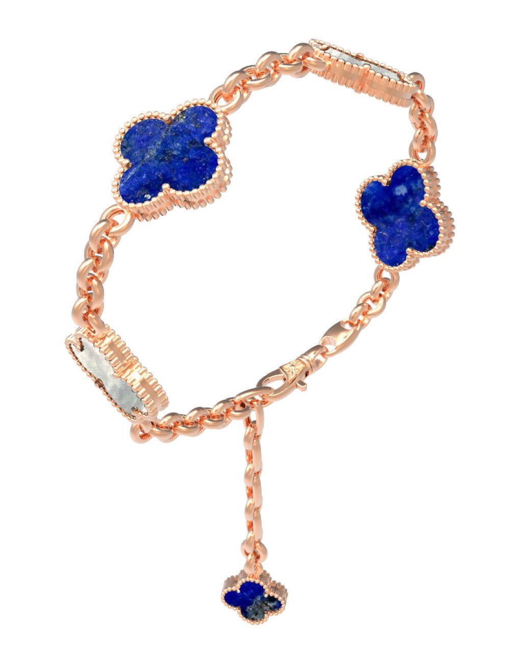 Браслет из золота c лазуритом и перламутром