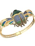 Браслет из лимонного золота c эмалью, фианитом, турмалином и эмалью