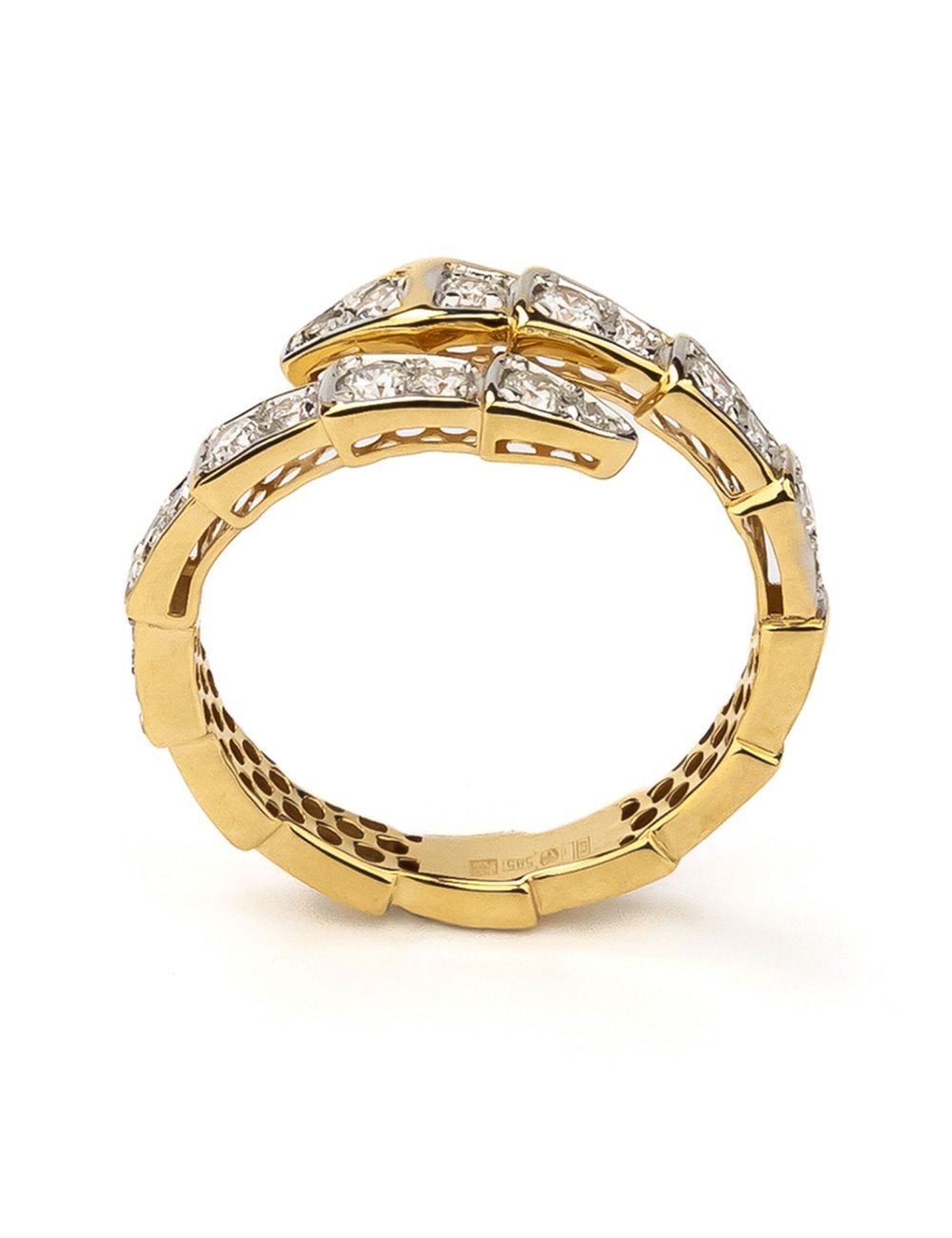 Кольцо из лимонного золота c бриллиантами