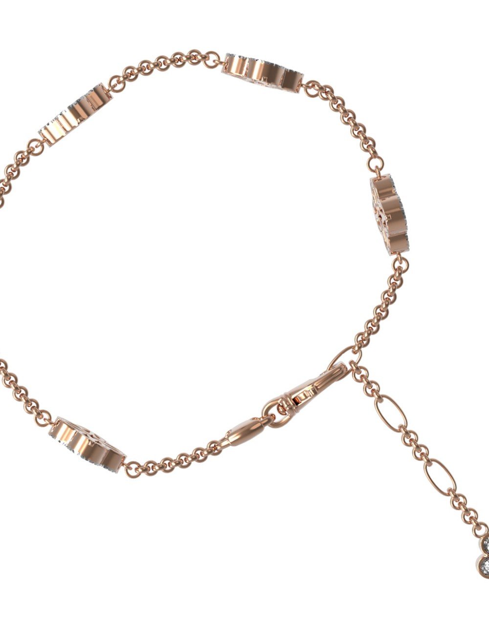 Браслет из золота c бриллиантами, малахитом и перламутром