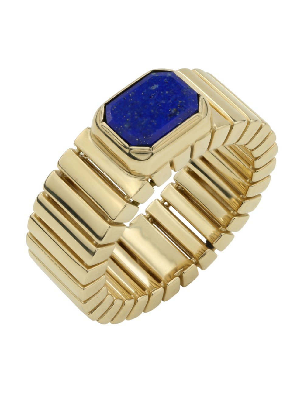Кольцо из лимонного золота c лазуритом