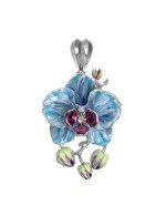 Подвеска из белого золота c эмалью