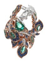 Кольцо из золота c фианитом и хризопразом