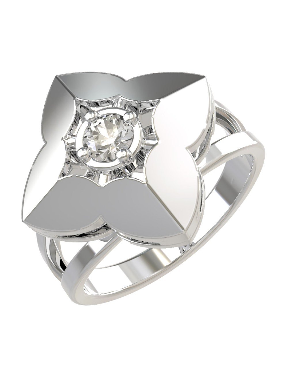 Кольцо из белого золота c бриллиантами