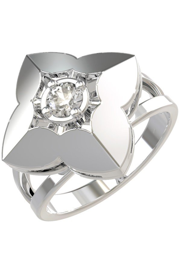 Кольцо из белого золота c бриллиантами