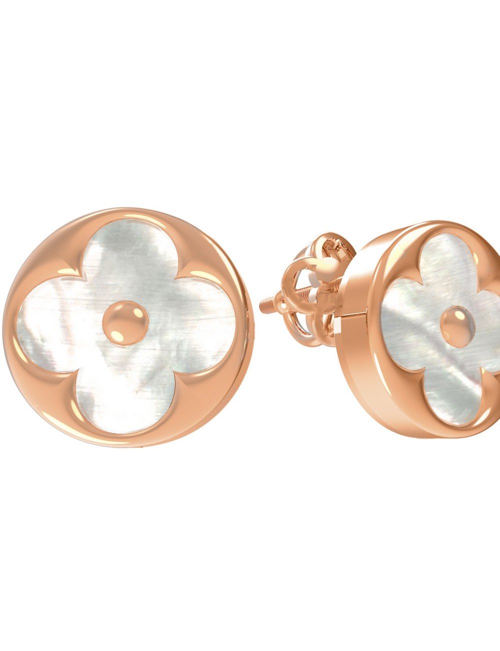 Серьги из золота c перламутром