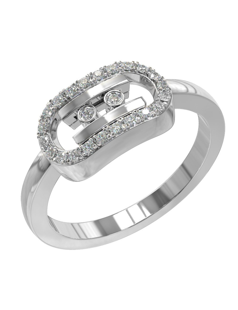 Кольцо из белого золота c бриллиантами