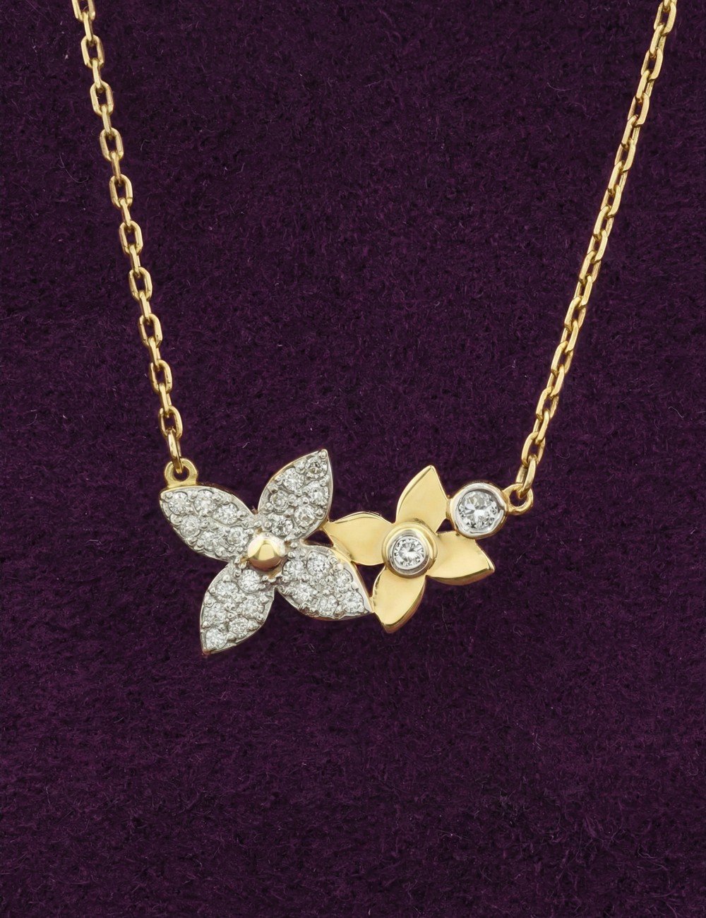 Колье из лимонного золота c бриллиантами