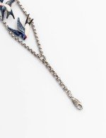 Браслет из белого золота c эмалью и сапфиром