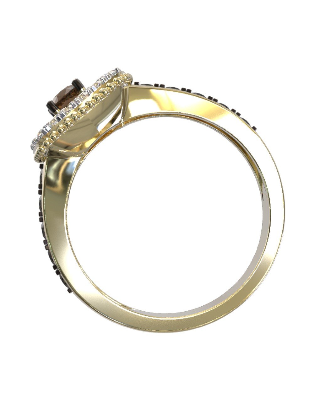 Кольцо из лимонного золота c бриллиантами