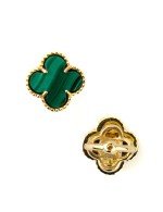 Серьги из лимонного золота c малахитом