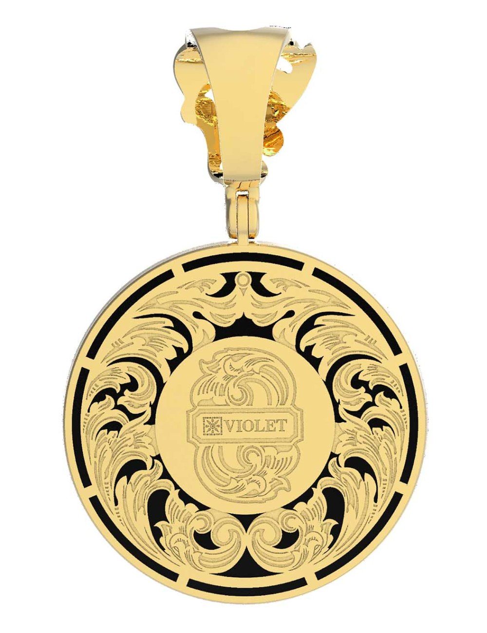 Подвеска из лимонного золота c эмалью и ониксом