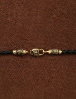 Гайтан из лимонного золота c кожаным шнурком