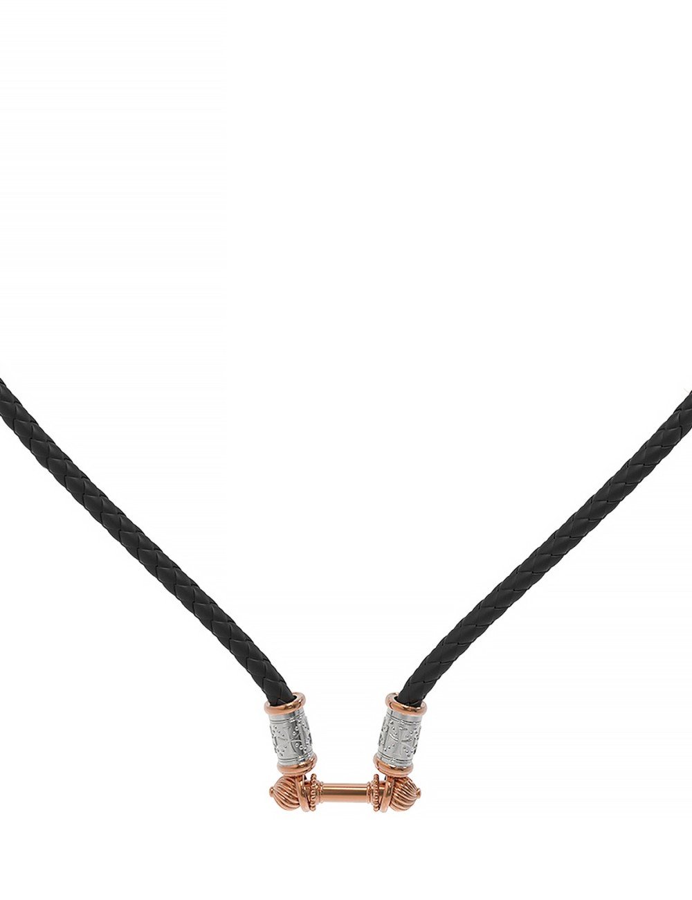 Гайтан из золота c кожаным шнурком