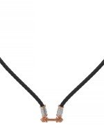 Гайтан из золота c кожаным шнурком