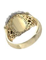 Кольцо из лимонного золота c бриллиантами и ониксом